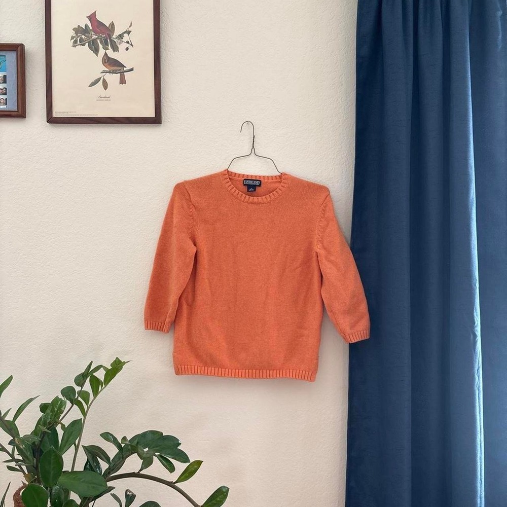 Lands End Tangerine 3/4 sweater top